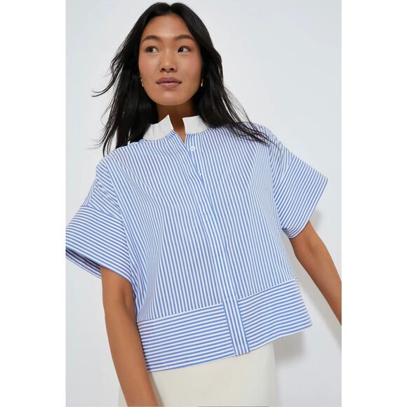 Tuckernuck Tops - Tuckernuck Blue Stripe Sofia Shirt NWT size Small
